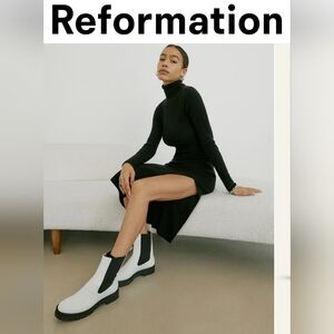Reformation White Katerina Lug Chelsea Boot SZ7